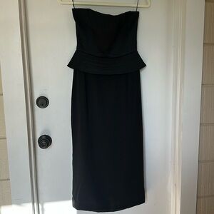 Richard Tyler Couture Black Strapless Moto midi Corset Dress Womens Size 6